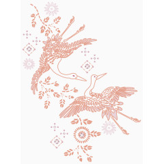 十字绣仙鹤成双