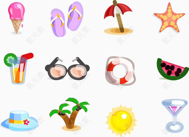 夏日沙滩素材