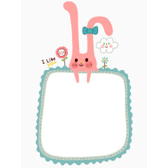 萌萌的粉色长耳兔