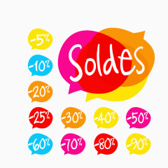 彩色打折促销标签