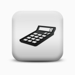 不光滑的白色的广场图标业务计算器商业偶像