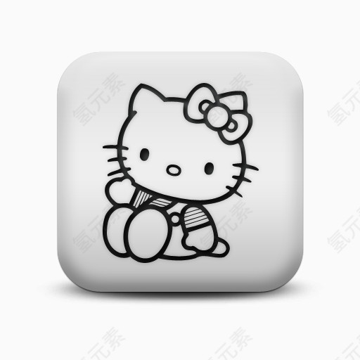 不光滑的白色的广场图标动物动物猫Animals-Icons