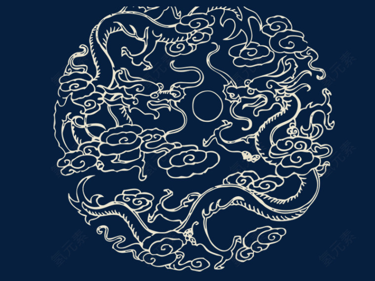 中国风龙腾祥云纹理