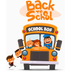 卡通上校车的孩子