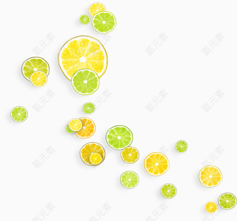 漂浮的柠檬切片