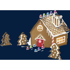 卡通圣诞姜饼屋