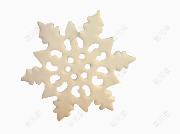 卡通手绘立体白色雪花