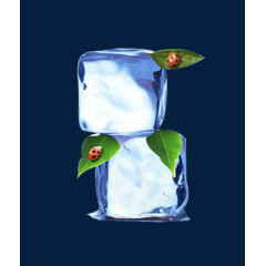 夏天清凉清爽的冰块