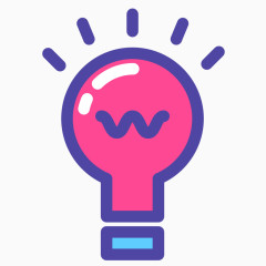 卡通灯泡头脑风暴