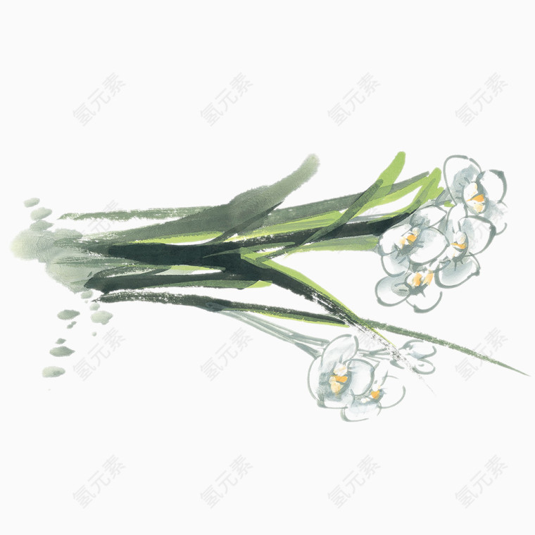 水墨花