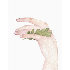 小清新插画纤细的手