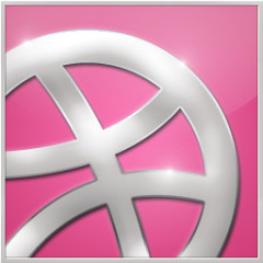 Dribbble闪亮的社交媒体图标