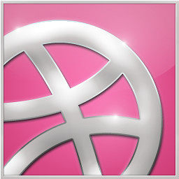 Dribbble闪亮的社交媒体图标