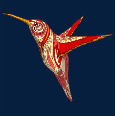 卡通手绘啄木鸟