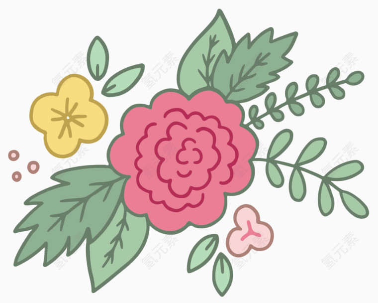 彩色卡通花儿png图片素材