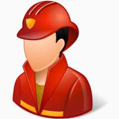 职业消防员男性光图标