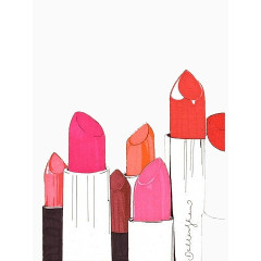 彩色橙色粉色口红