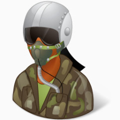 职业飞行员军事女性黑暗的图标