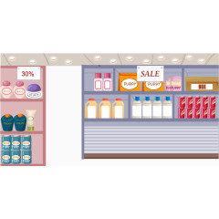 矢量手绘货架