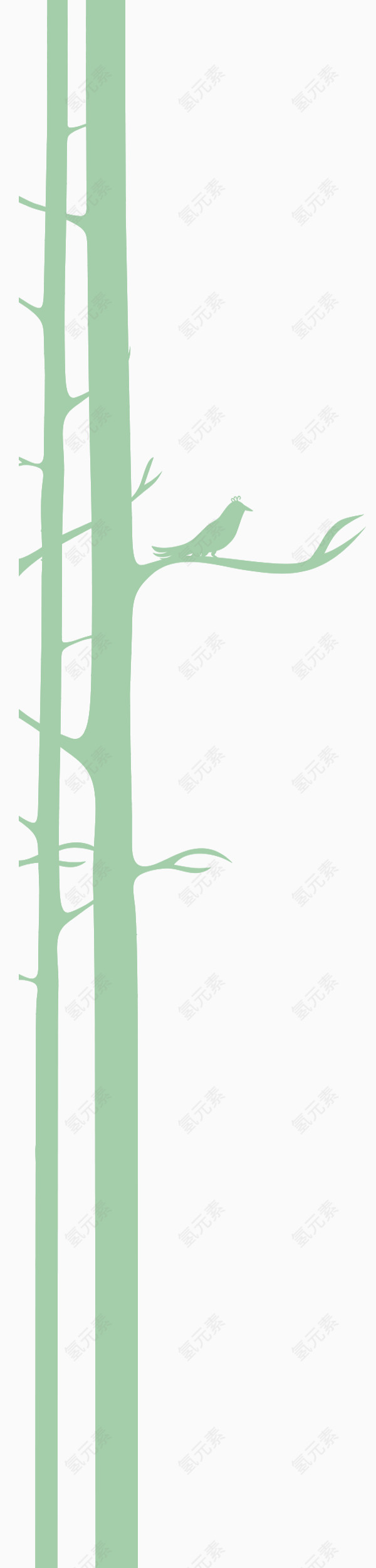 简约风绿色树干