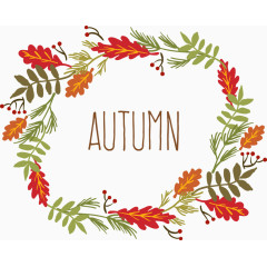 矢量树叶花环素材