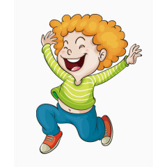 卡通手绘欢呼的男孩 
