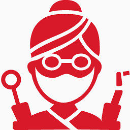 牙医红色的医学的图标