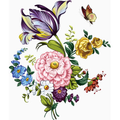 精致手绘花朵植物