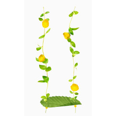 卡通手绘漂亮藤蔓秋千