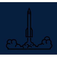 火箭发射简笔画插画