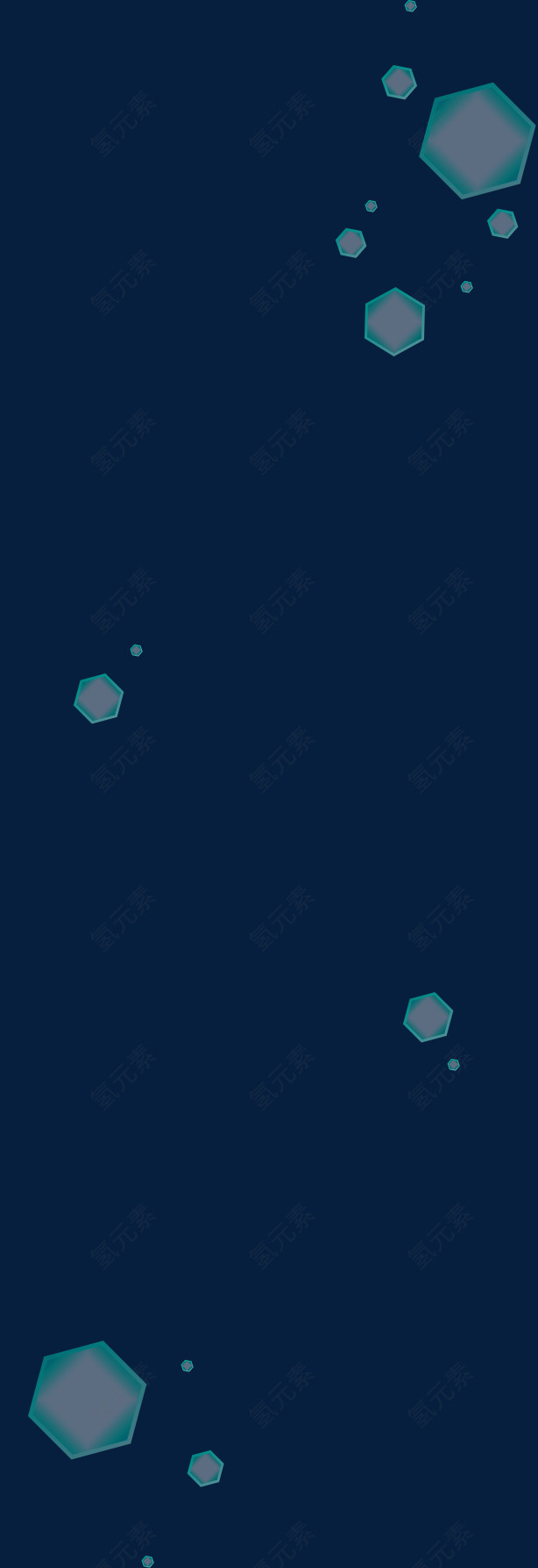 绿色清新六边形气泡漂浮素材