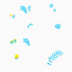 卡通植物墨镜柠檬