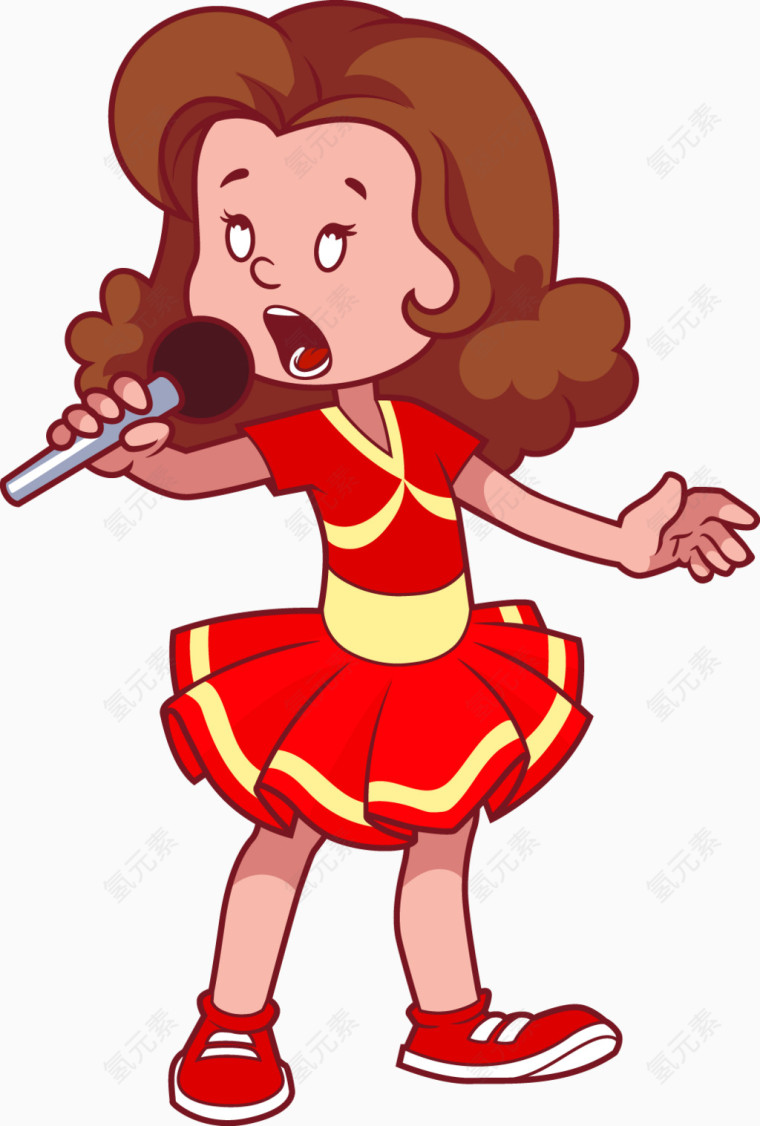 唱歌表演的小女孩