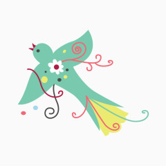 可爱手绘鸟风筝