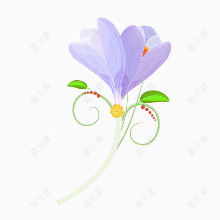 手绘紫色花朵