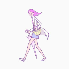 拿着雨伞的女生