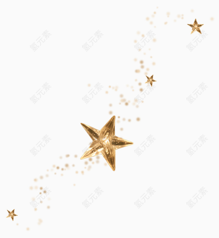 漂浮的金色五角星