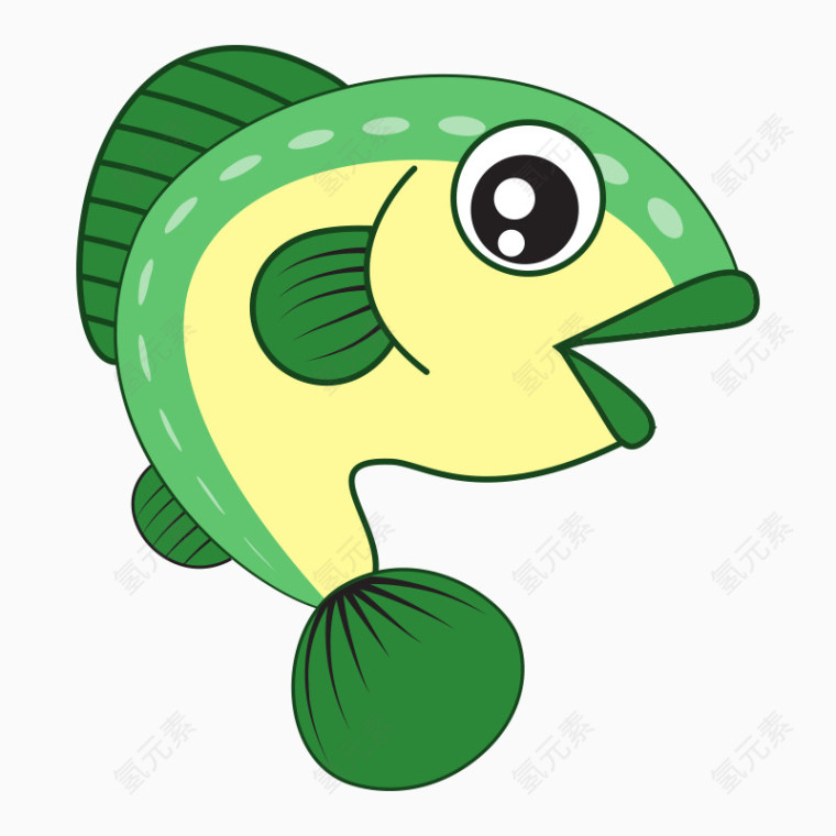 卡通简笔海洋动物小鱼