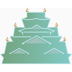 绿色日式建筑