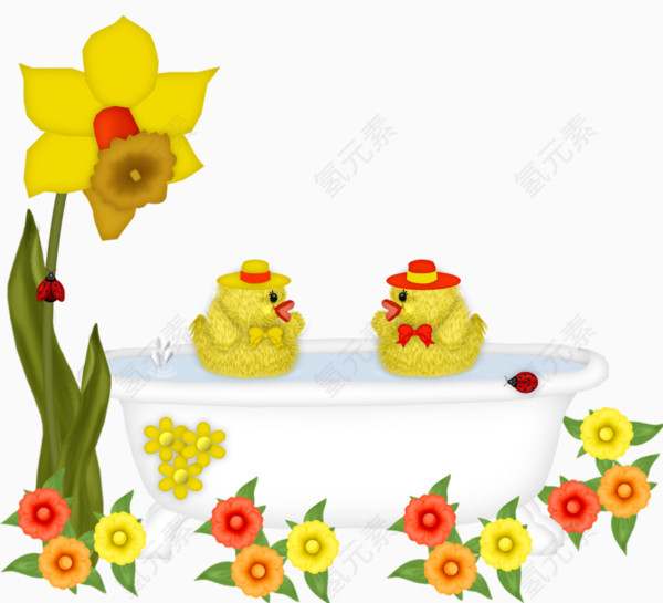 浴缸洗澡玩具鸭子