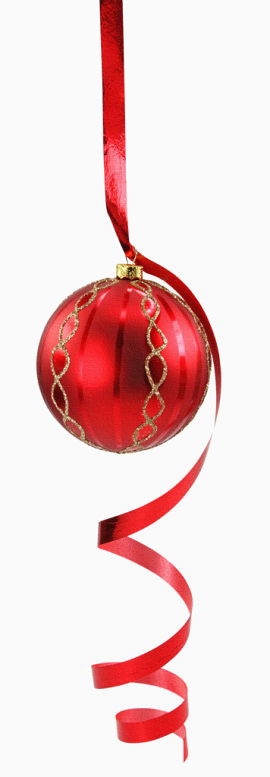 红色丝带小球