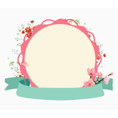 矢量花环商品展示框底框