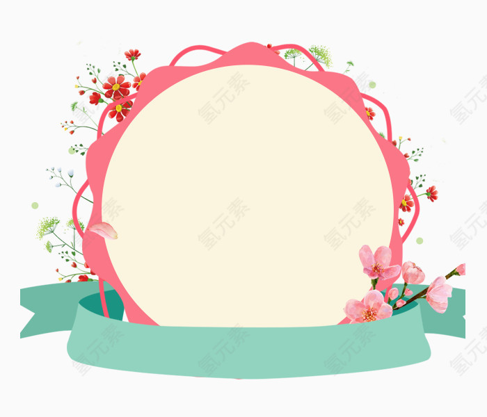 矢量花环商品展示框底框