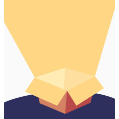 矢量元素发光的箱子