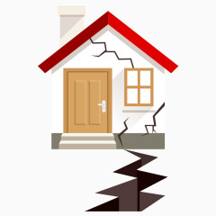 卡通上房子地震