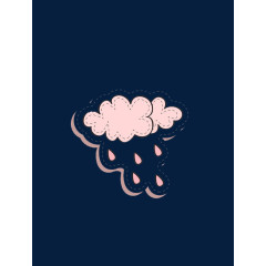 卡通手绘云朵雨