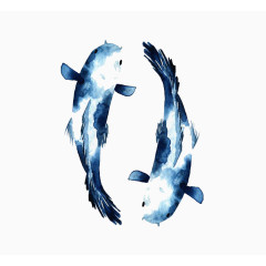 卡通手绘水彩小鱼