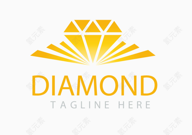 奢侈高贵金色钻石标志矢量图
