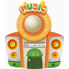 音响卡通手绘装饰元素