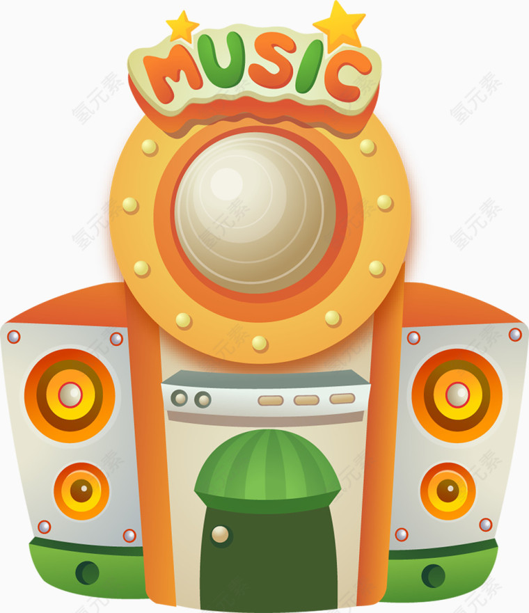 音响卡通手绘装饰元素